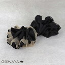 シュシュ ブラック サンド ドット フロッキー風 ヘアゴム ヘアポニー | OSEWAYA ヘアアクセサリー ヘアアクセ レディース 女性 大人 プレゼント ギ...