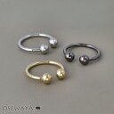 リング ニッケルフリー メタル ミニ ダブル ボール 12号 指輪 | OSEWAYA アクセサリー レディース 女性 大人 プレゼント ギフト 結婚式 誕生日 おしゃれ オシャレ かわいい 可愛い