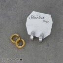 イヤリング ステンレス ライン テクスチャー 平甲 直径13mm 幅4mm フープイヤリング | OSEWAYA アクセサリー レディース 女性 大人 プレゼン...