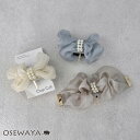 ヘアカフ シアー センター ミニ パール シュシュ風 クラップカフ ヘアポニー ポニーフック | OSEWAYA ヘアアクセサリー ヘアアクセ レディース 女性...
