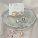 イヤリング ニッケルフリー パール ストーン サークル ネジバネ式イヤリング | OSEWAYA アクセサリー レディース 女性 大人 プレゼント ギフト 結婚...