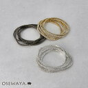 ブレスレット ニッケルフリー メタル ミニ ストーン 連爪 6本セット ゴムブレスレット | OSEWAYA アクセサリー レディース 女性 大人 プレゼント ギフト 結婚式 誕生日 おしゃれ オシャレ かわいい 可愛い