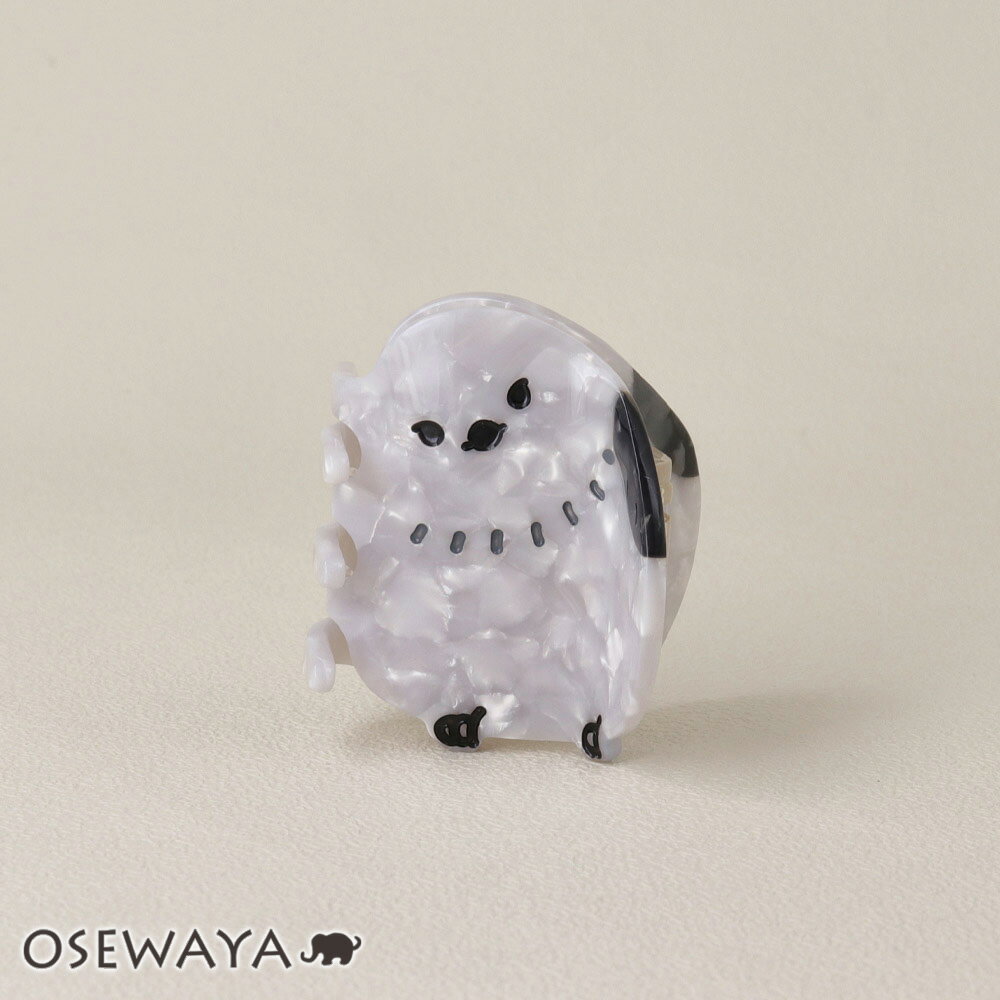 ヘアクリップ シマエナガ 鳥 動物 アニマル マーブル バンスクリップ | OSEWAYA ヘアアクセサリー ヘア..