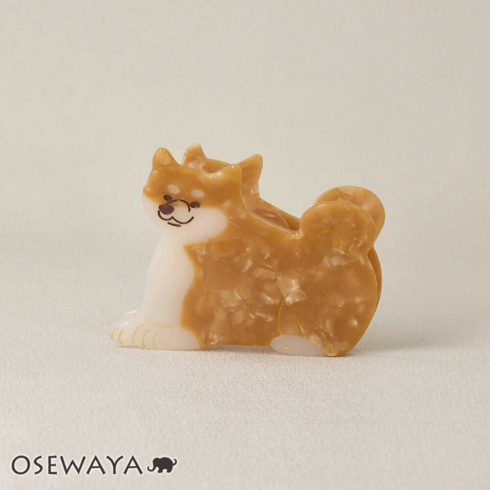 ヘアクリップ いぬ 犬 柴犬 しばいぬ 伏せ 動物 アニマル マーブル バンスクリップ | OSEWAYA ヘアアクセサリー ヘアアクセ レディース 女性 大人...