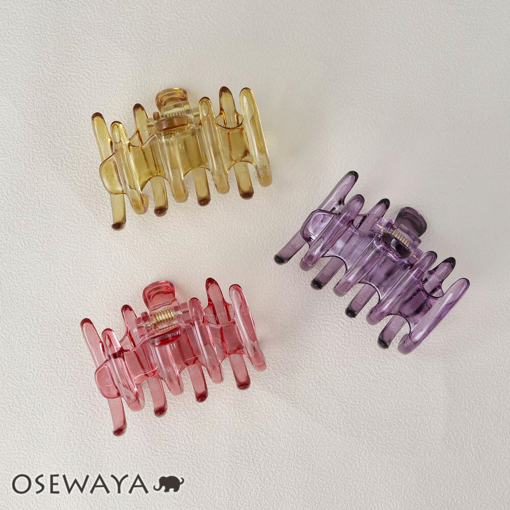 【楽天スーパーSALE 半額】ヘアクリップ ライン クリア カラー 53mm ミニ バンスクリップ | OSEWAYA ヘアアクセサリー ヘアアクセ レディース...