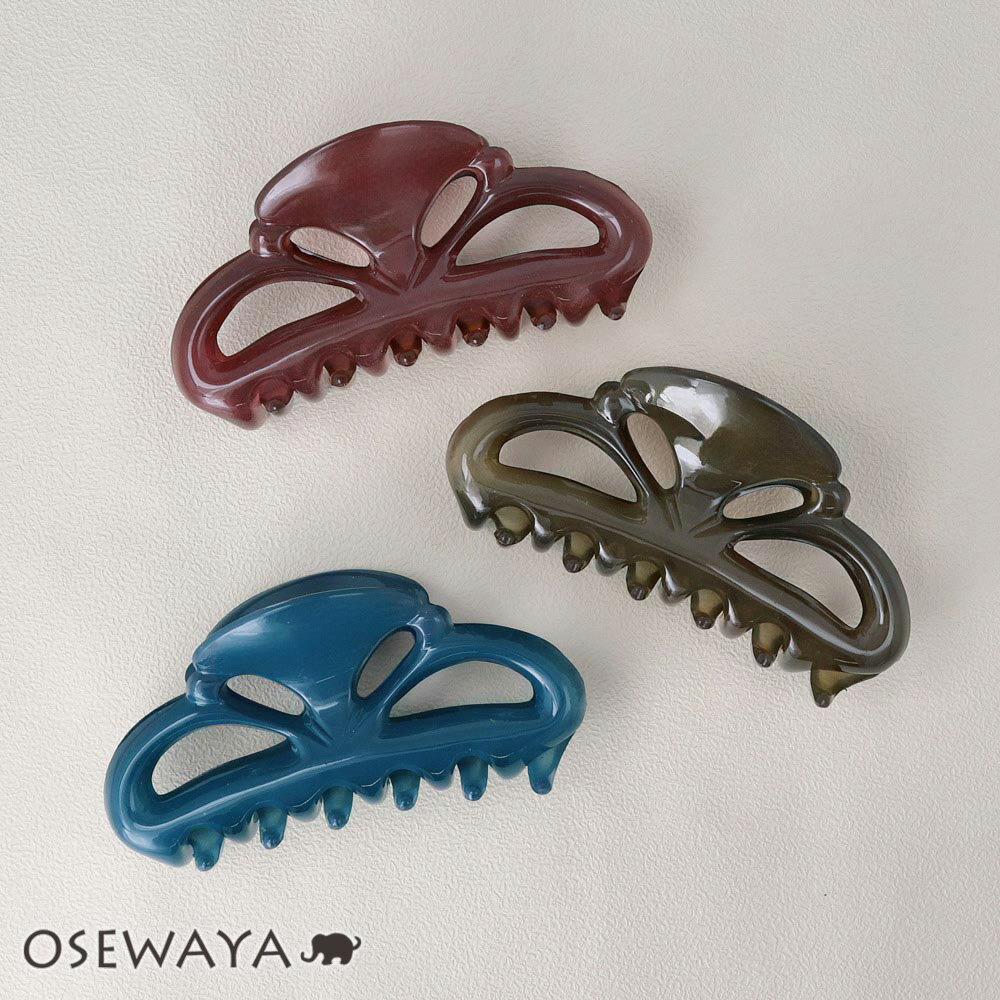 【楽天スーパーSALE 半額】ヘアクリップ 透かし アーチ カラー 95mm 薄型 バンスクリップ | OSEWAYA ヘアアクセサリー ヘアアクセ レディース...