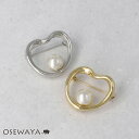ブローチ ステンレス メタル ハート パール ピンタイプ | OSEWAYA アクセサリー レディース 女性 大人 プレゼント ギフト 結婚式 誕生日 おしゃれ オシャレ かわいい 可愛い
