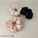 シュシュ シマー サテン パイピング ミニ パール ヘアゴム ヘアポニー | OSEWAYA ヘアアクセサリー ヘアアクセ レディース 女性 大人 プレゼント ...