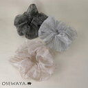 シュシュ オーガンジー シアー シマー ドット ストライプ ボリューム ビッグ ヘアゴム ヘアポニー | OSEWAYA ヘアアクセサリー ヘアアクセ レディー...