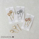 ヘアピン メタル ツヤ フレーム オーバル カラー ストーン ミニ ショート 3本 セットピン アメピン | OSEWAYA ヘアアクセサリー ヘアアクセ レディース 女性 大人 プレゼント ギフト 結婚式 カジュアル おしゃれ オシャレ