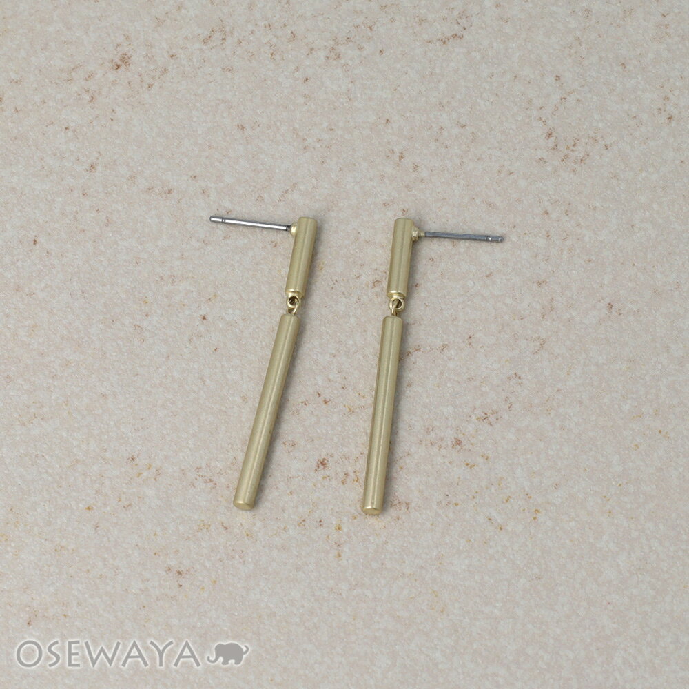 Amethyst - ピアス ニッケルフリー sable gold メタル シリンダー スウィング スタッドピアス | OSEWAYA アクセサリー レディース 女性 大人 プレゼント ギフト 結婚式 誕生日 おしゃれ オシャレ かわいい 可愛い