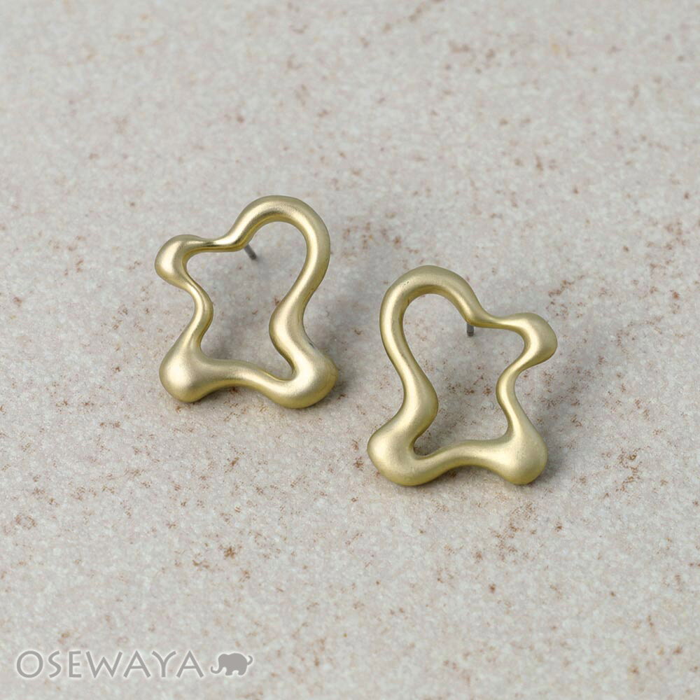 乐天商城 - ピアス ニッケルフリー sable gold メタル ウエーブ メルト スタッドピアス | OSEWAYA アクセサリー レディース 女性 大人 プレゼント ギフト 結婚式 誕生日 おしゃれ オシャレ かわいい 可愛い