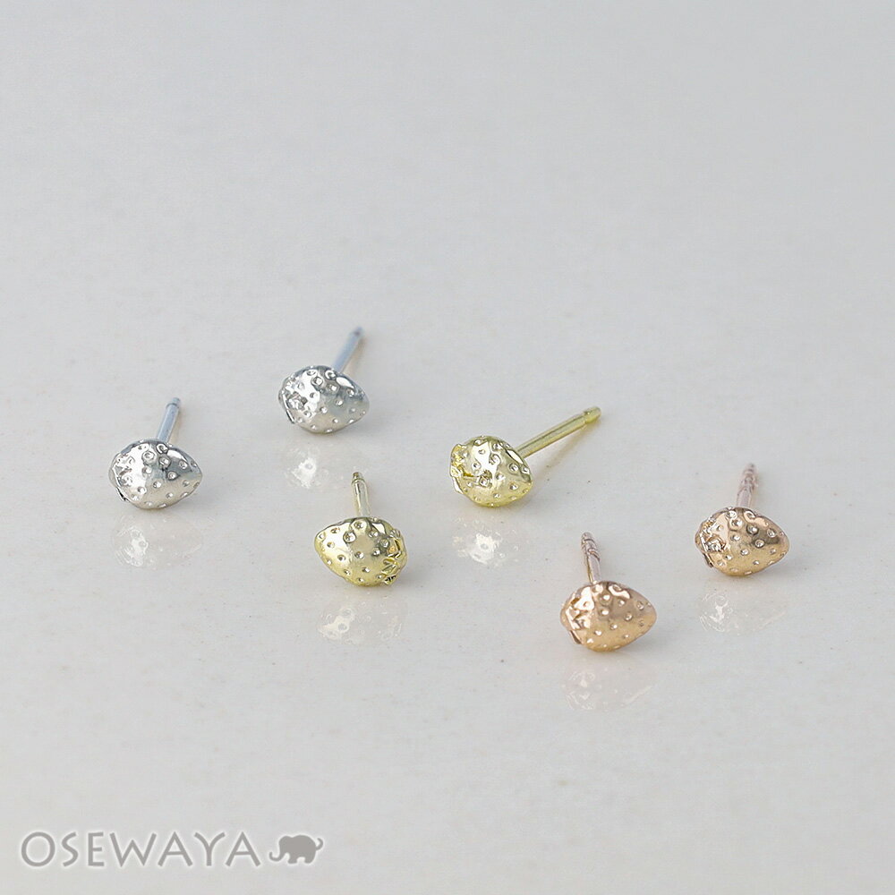 【3/20限定20％OFF】ピアス tiny. ニッケルフリー メタル イチゴ フルーツ 極小 スタッドピアス | OSEWAYA アクセサリー レディース 女性 大人 プレゼント ギフト 結婚式 誕生日 おしゃれ オシャレ かわいい 可愛い