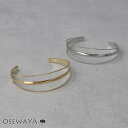 【送料無料】ブレスレット ニッケルフリー メタル 丸甲 テクスチャー ライン 3連風 ハーフバングル | OSEWAYA アクセサリー レディース 女性 太め プレゼント ギフト 結婚式 誕生日 おしゃれ オシャレ かわいい 可愛い