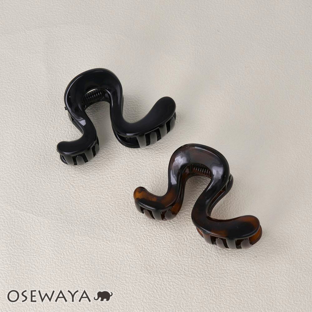 ヘアクリップ ウェーブ ライン マーブル ベーシックカラー 57mm バンスクリップ | OSEWAYA ヘアアクセサリー ヘアアクセ レディース 女性 大人 ...
