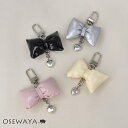 【10/14夜限定50%OFFクーポン】キーチャーム ふわもこ カラー リボン チェーン ハート チャーム 下がり メタル カラビナ U字型 ナスカン バッグチ...