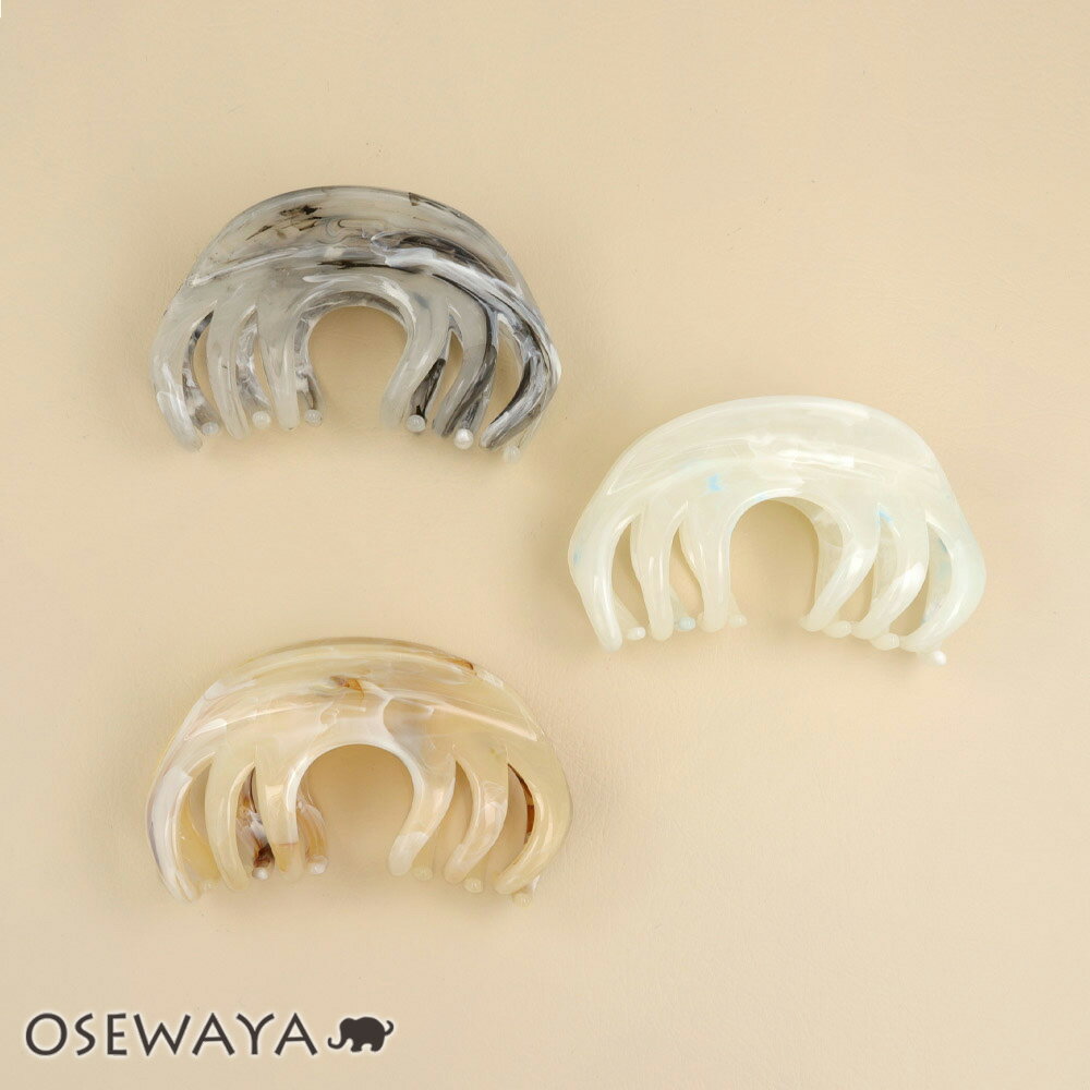 ヘアクリップ マーブル バンスクリップ | OSEWAYA ヘアアクセサリー ヘアアクセ レディース 女性 大人 プレゼント ギフト 結婚式 カジュアル おしゃ...