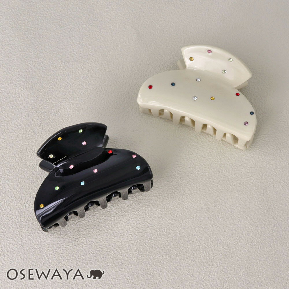 【楽天スーパーSALE 半額】ヘアクリップ カラフル ミニ ストーン ドット ランダム バンスクリップ | OSEWAYA ヘアアクセサリー ヘアアクセ レディ...