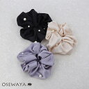 【7/4 夜限定20%OFFクーポン】シュシュ サテン ランダムパール ビッグ | OSEWAYA ヘアアクセサリー ヘアアクセ レディース 女性 大人 プレゼ...