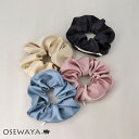 シュシュ chouchou pouch ファスナー ポーチ付き サテン カラー | OSEWAYA ヘアアクセサリー ヘアアクセ レディース 女性 大人 プレゼント ギフト 結婚式 カジュアル おしゃれ オシャレ かわいい 可愛い