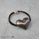 ヘアゴム アンティークブロンズ ぷっくり ハート | OSEWAYA ヘアアクセサリー ヘアアクセ レディース 女性 大人 プレゼント ギフト 結婚式 カジュアル おしゃれ オシャレ かわいい 可愛い