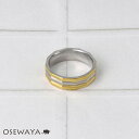 【送料無料】リング ステンレス コンビカラー トリプル ライン 11号 13号 15号 17号 指輪 | OSEWAYA アクセサリー レディース 女性 大人 プレゼント ギフト 結婚式 誕生日 おしゃれ オシャレ かわいい 可愛い