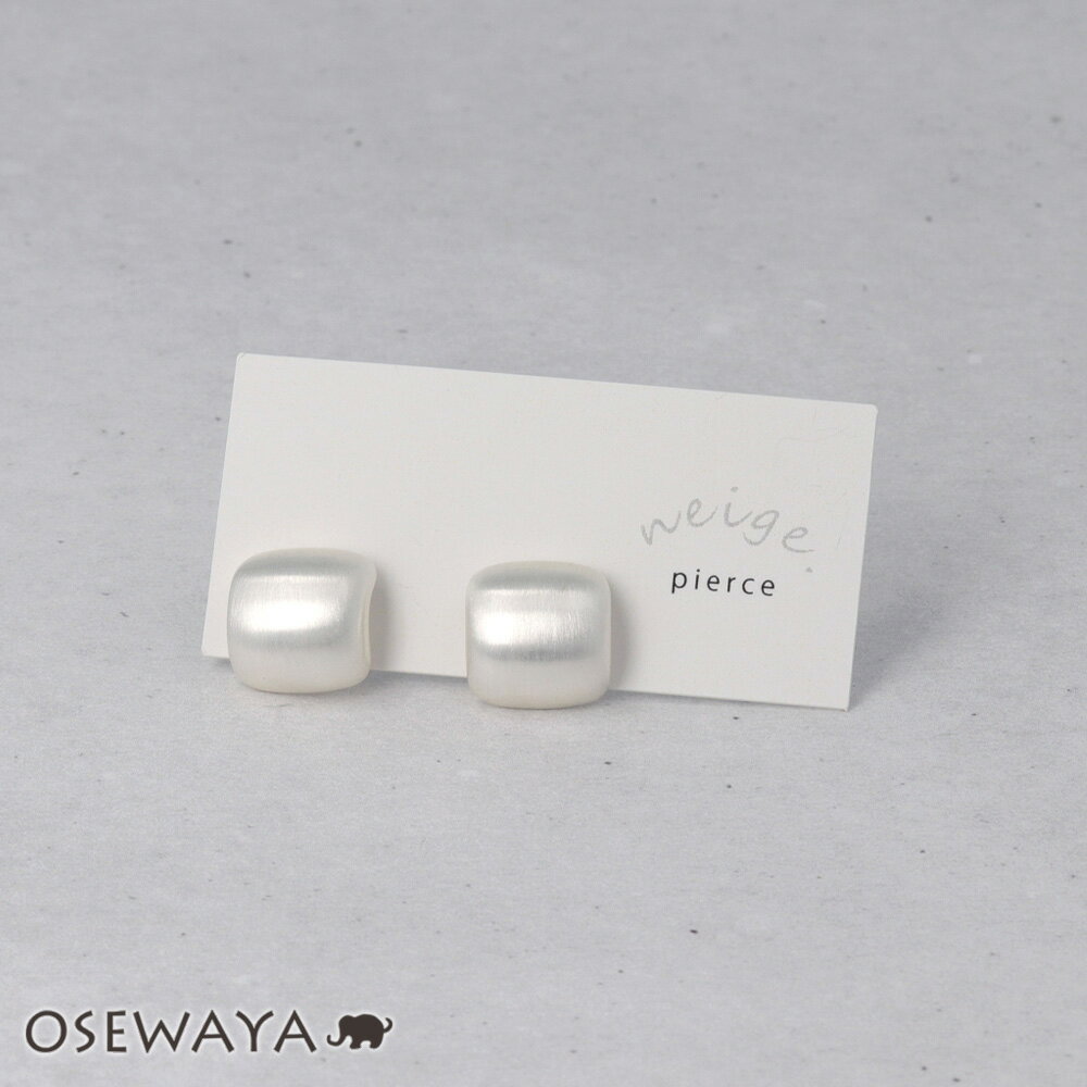 Rakuten - ピアス ニッケルフリー neige. メタル プレート スクエア カーブ スタッドピアス | OSEWAYA アクセサリー レディース 女性 大人 プレゼント ギフト 結婚式 誕生日 おしゃれ オシャレ かわいい
