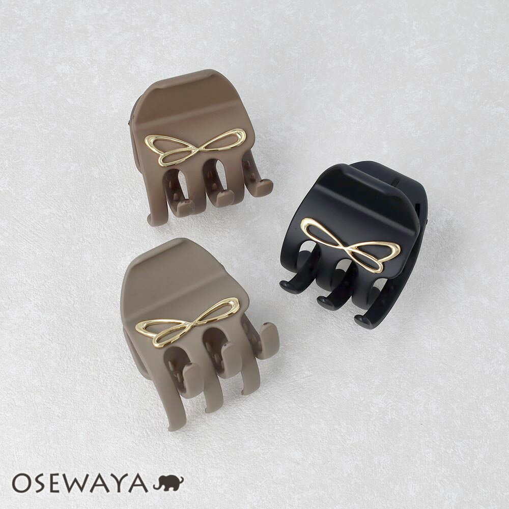 ヘアクリップ メタル ループ ライン くすみ ベーシックカラー バンスクリップ | OSEWAYA ヘアアクセサリー ヘアアクセ レディース 女性 大人 プレゼ...