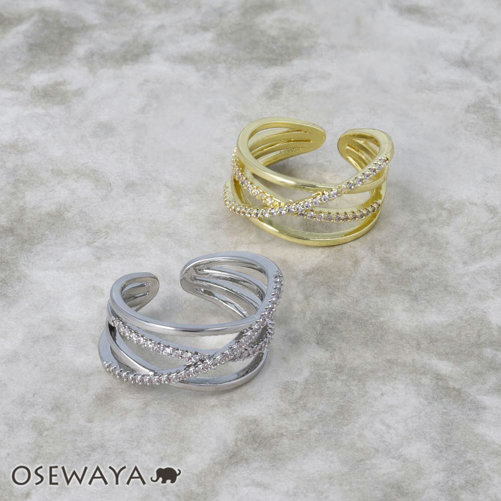 12/4限定2時間30％OFF リング ステンレス キュービックジルコニア ライン フリーサイズ 指輪 | OSEWAYA アクセサリー レディース 女性 大人 プレゼント ギフト 結婚式 誕生日 おしゃれ オシャレ かわいい 可愛い