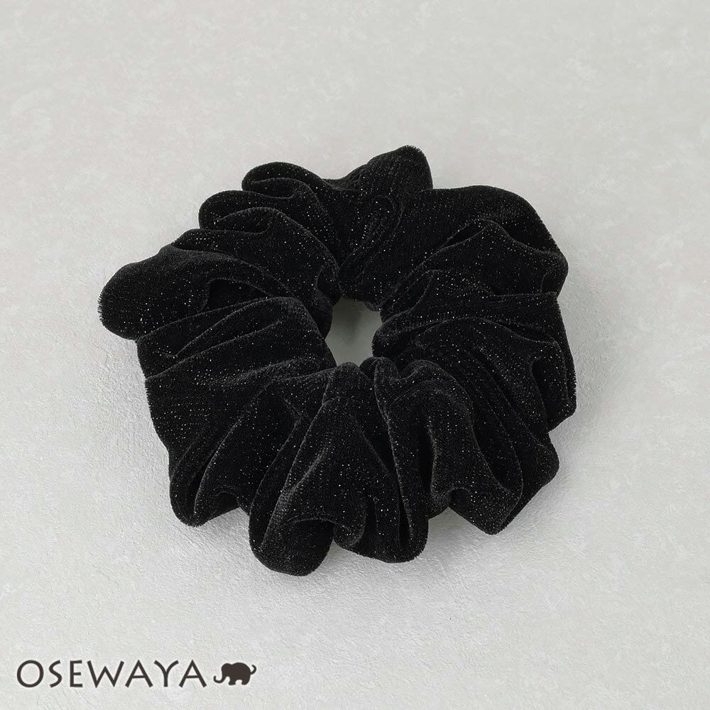 シュシュ ベロア シマー ラメ ボリューム | OSEWAYA ヘアアクセサリー ヘアアクセ ...