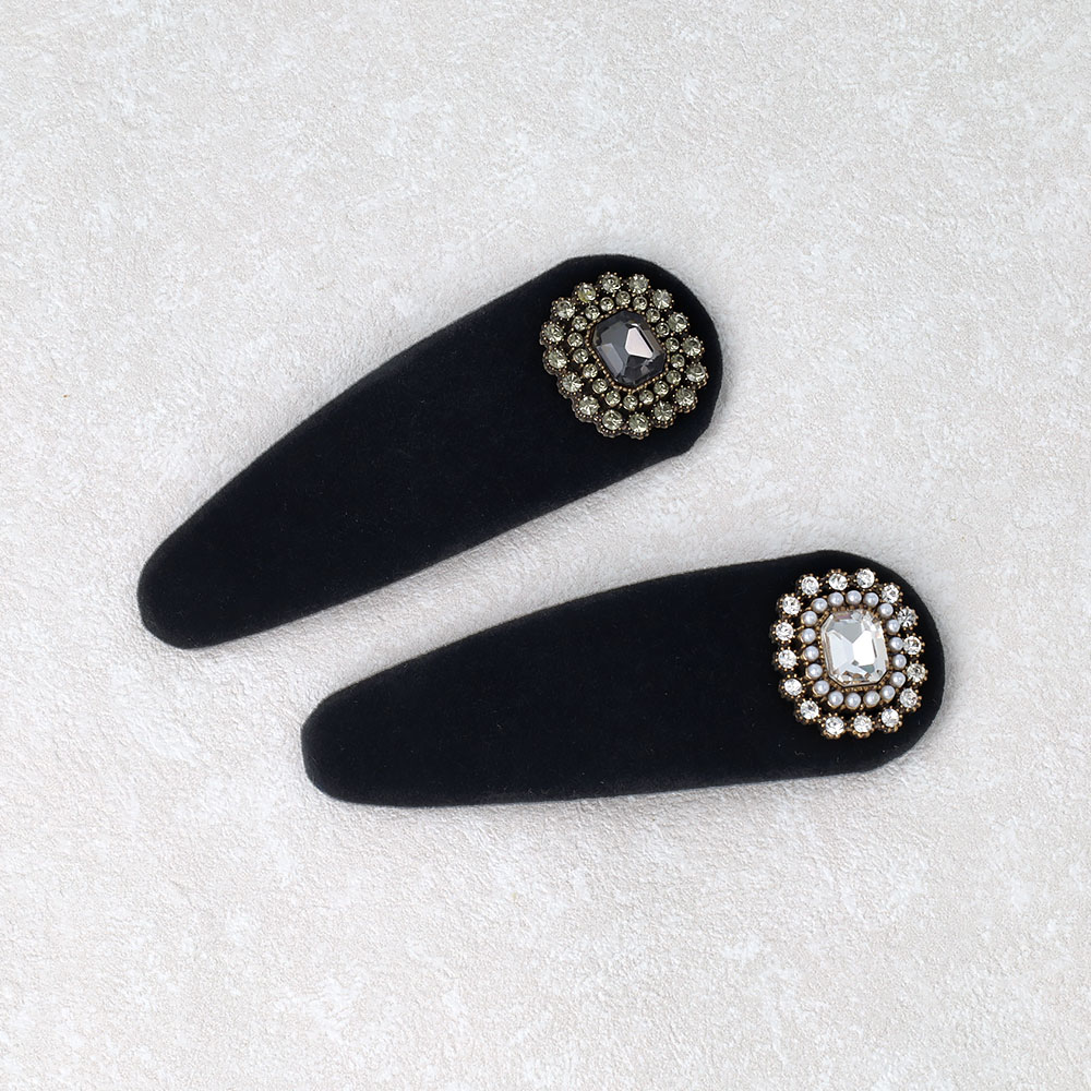 12/4限定2時間30％OFF ヘアピン ベロア ガラス アンティーク調 スリーピン | OSEWAYA ヘアアクセサリー ヘアアクセ レディース 女性 大人 プレゼント ギフト 結婚式 カジュアル おしゃれ オシャレ かわいい 可愛い