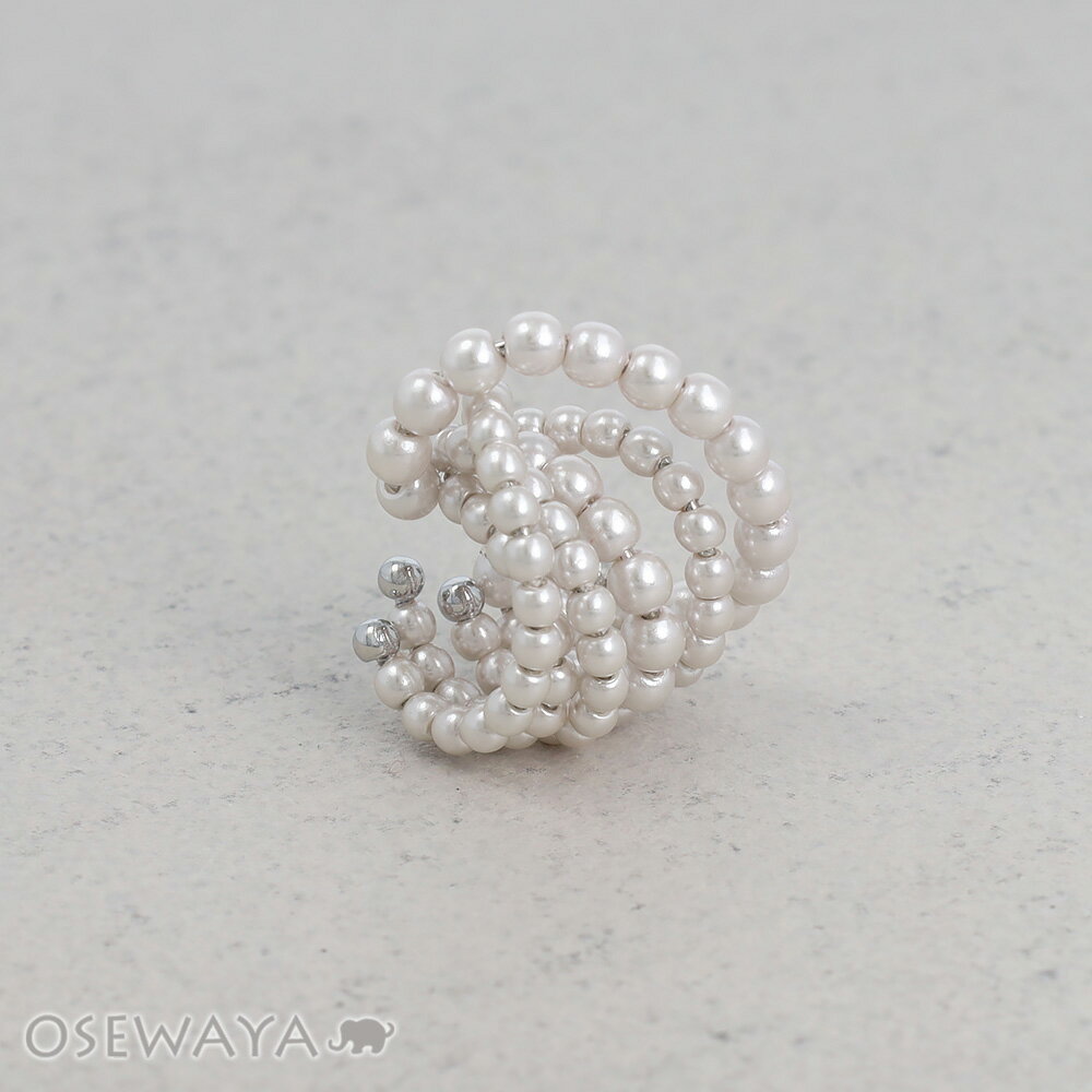 12/4限定2時間30％OFF イヤーカフ ニッケルフリー パール ワイド クロスライン イヤリング 【片耳用】 | OSEWAYA アクセサリー レディース 女性 大人 プレゼント ギフト 結婚式 誕生日 おしゃれ オシャレ かわいい 可愛い