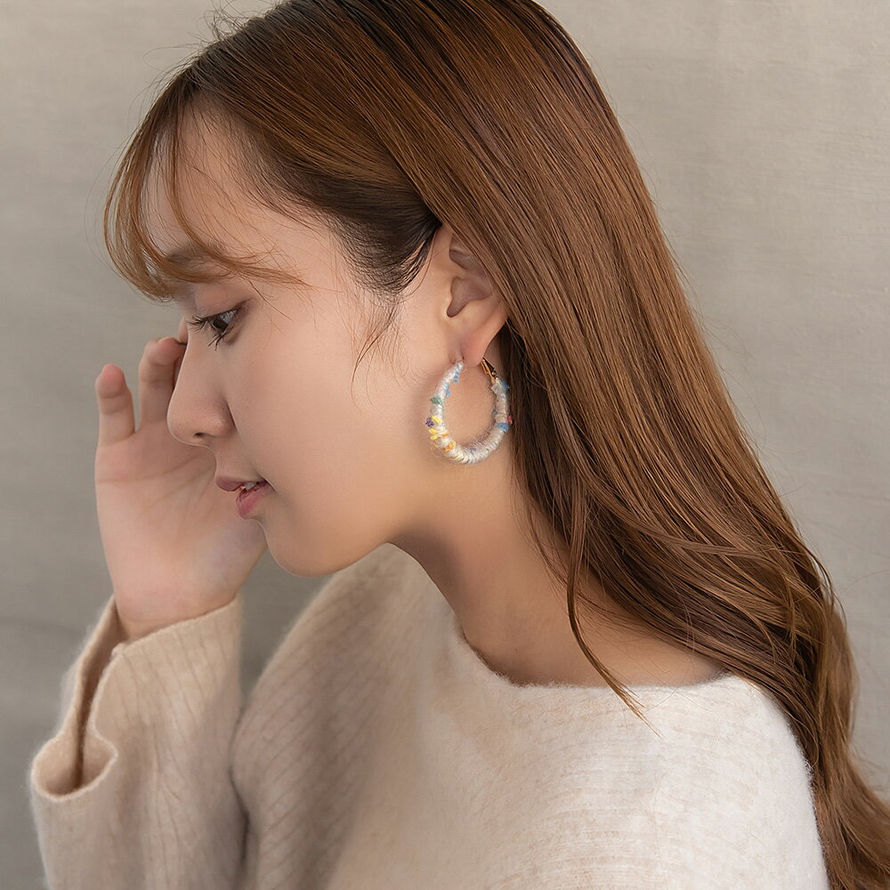 【送料無料】ピアス ニッケルフリー 毛糸 フープピアス | OSEWAYA アクセサリー レディース 女性 大人 プレゼント ギフト 結婚式 誕生日 おしゃれ オシャレ かわいい 可愛い