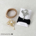 ヘアカフ ヘアゴム メタル パール フラワー 花 2個セット ワイド リングゴム ヘアポニー ポニーフック | OSEWAYA ヘアアクセサリー ヘアアクセ レディース 女性 大人 プレゼント ギフト 結婚式