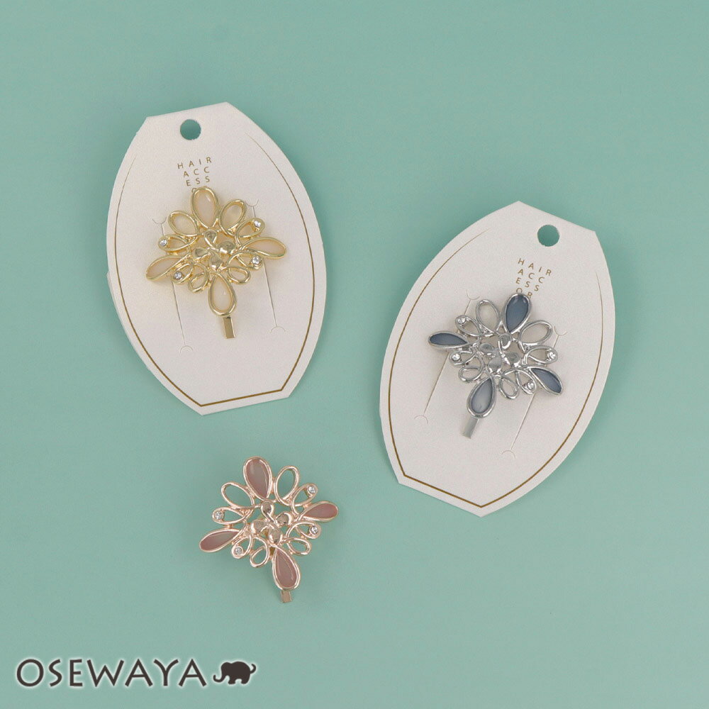 【楽天スーパーSALE 半額】ヘアカフ メタル エポ ストーン 透かし ツイスト ライン レース風 ロンバス ヘアポニー ポニーフック | OSEWAYA ヘア...