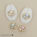 ヘアカフ メタル オーバル フレーム マルチカット ストーン カラー パール ヘアポニー ポニーフック | OSEWAYA ヘアアクセサリー ヘアアクセ レディース 女性 大人 プレゼント ギフト 結婚式 カジュアル おしゃれ オシャレ