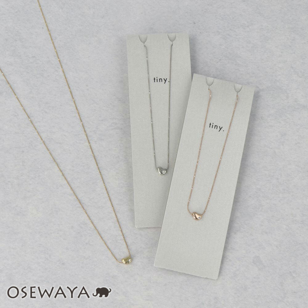 【楽天スーパーSALE 半額】ネックレス tiny. ニッケルフリー メタル ビーンズ そら豆 ストーン 小粒 超極細 チェーン プチネックレス | OSEWA...