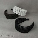 カチューシャ レース風 透かし サークル ダイヤ ライン ベーシックカラー 幅広 ワイド | OSEWAYA ヘアアクセサリー ヘアアクセ レディース 女性 大...