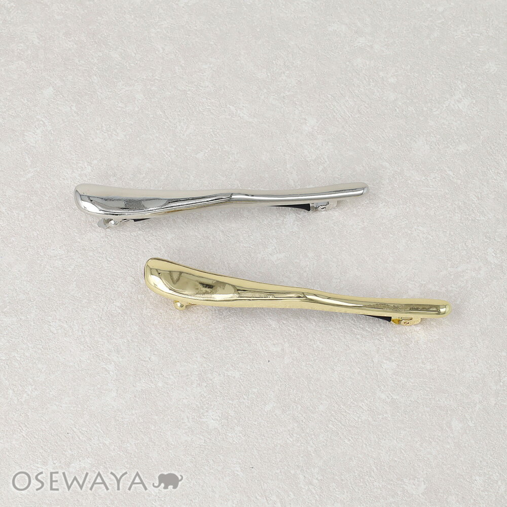 乐天商城 - バレッタ ニッケルフリー メタル ウエーブ ライン すべり止め付き | OSEWAYA ヘアアクセサリー ヘアアクセ レディース ヘアアレンジ 女性 大人 簡単 結婚式 パーティ カジュアル おしゃれ オシャレ かわいい