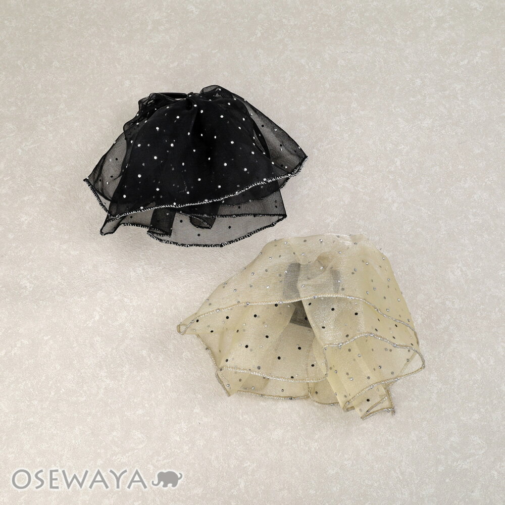 ヘアクリップ シアー ドット 柄 モノトーン カラー フリル バンスクリップ | OSEWAYA ヘアアクセサリー ヘアアクセ レディース 女性 大人 プレゼント ギフト 結婚式 カジュアル おしゃれ オシャレ かわいい 可愛い