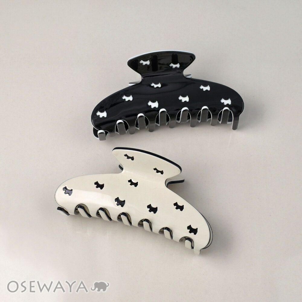 乐天商城 - ヘアクリップ アニマル イヌ モノトーン カラー バンスクリップ | OSEWAYA ヘアアクセサリー ヘアアクセ レディース 女性 大人 プレゼント ギフト 結婚式 カジュアル おしゃれ オシャレ かわいい 可愛い