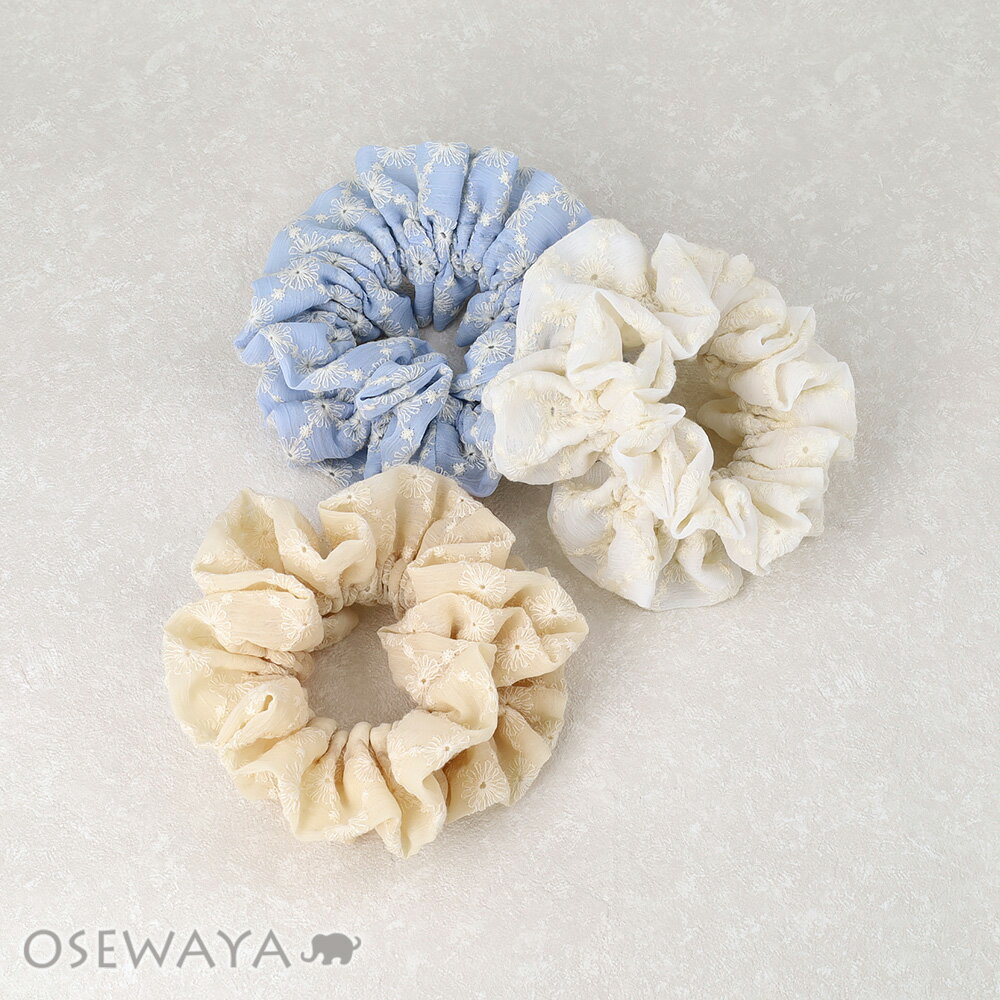 乐天商城 - シュシュ フラワー レース カラー | OSEWAYA ヘアアクセサリー ヘアアクセ レディース 女性 大人 プレゼント ギフト 結婚式 カジュアル おしゃれ オシャレ かわいい 可愛い