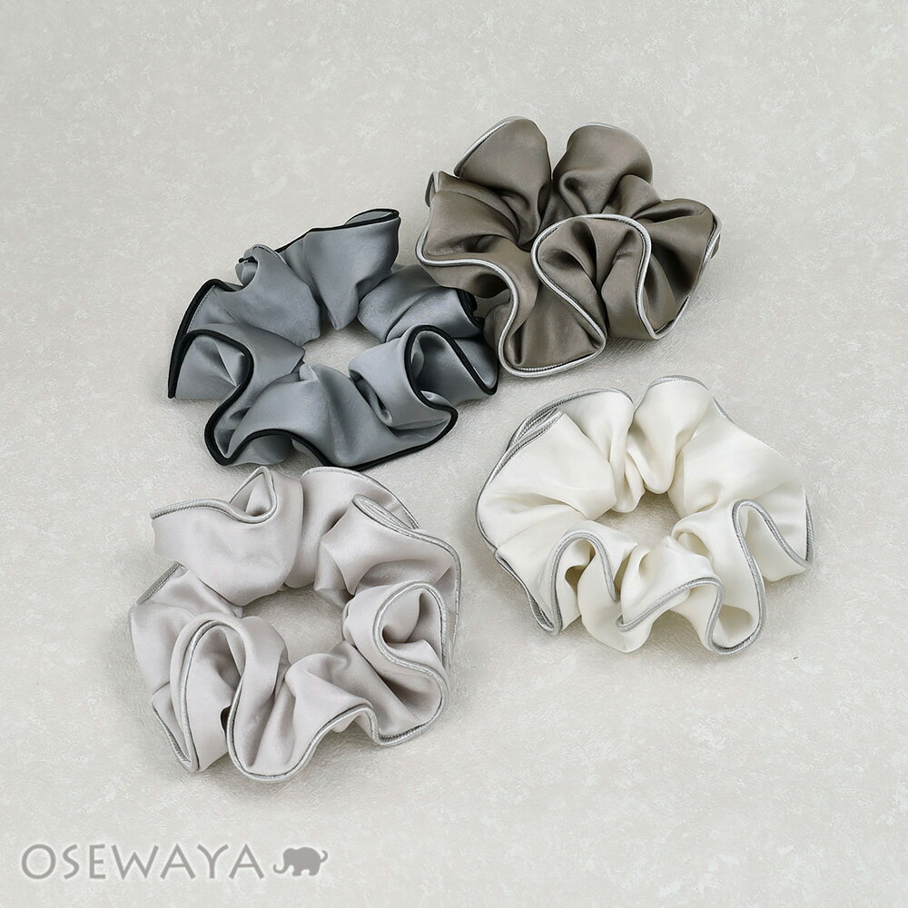 乐天商城 - シュシュ シマー パイピング 無地 カラー | OSEWAYA ヘアアクセサリー ヘアアクセ レディース 女性 大人 プレゼント ギフト 結婚式 カジュアル おしゃれ オシャレ かわいい 可愛い