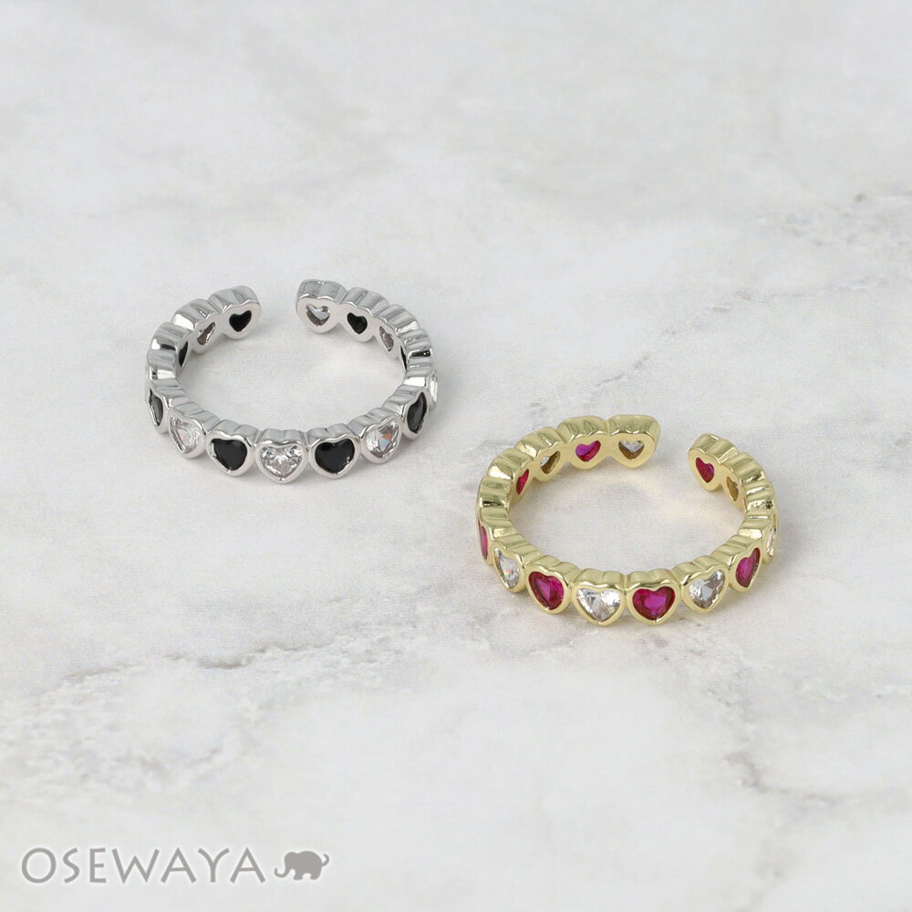 乐天商城 - リング ニッケルフリー キュービックジルコニア カラー ストーン メタル ハート フリーサイズ 指輪 | OSEWAYA アクセサリー レディース 女性 大人 プレゼント ギフト 結婚式 誕生日 おしゃれ オシャレ かわいい