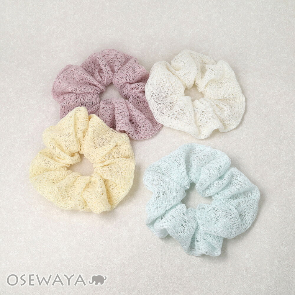 シュシュ ニット パステル カラー | OSEWAYA ヘアアクセサリー ヘアアクセ レディ...