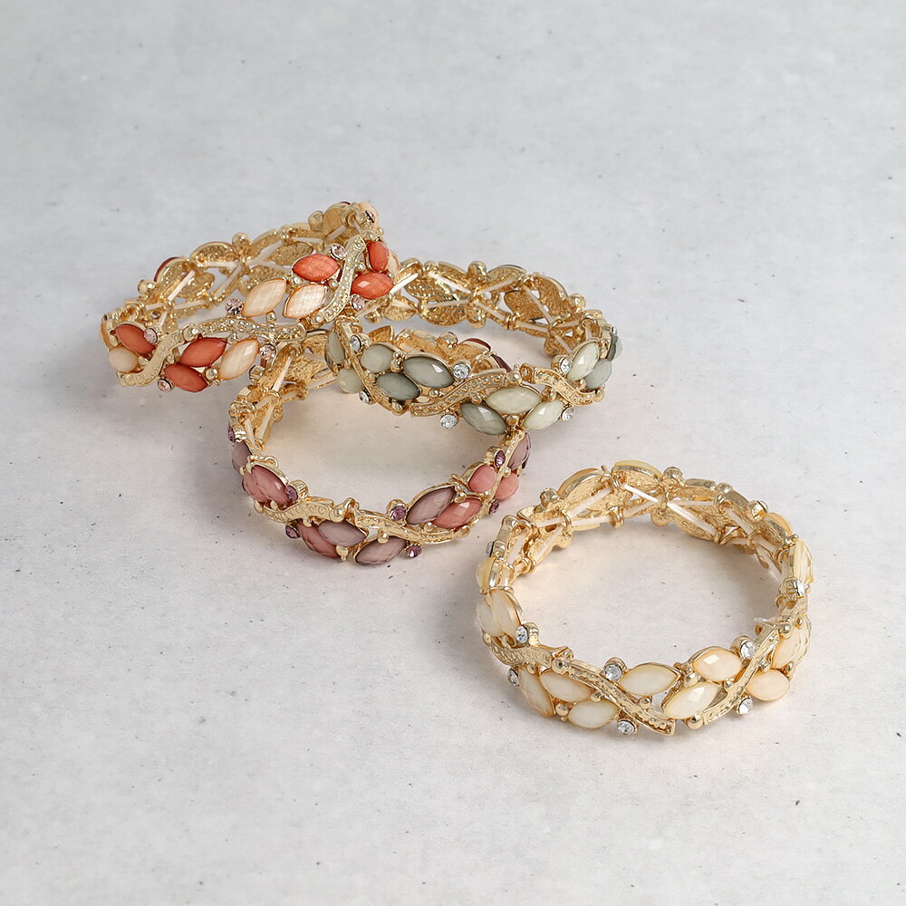 Acrylic Bracelet with Rhinestones and Elastic Band | OSEWAYA Accessories for Women, Adults, Gift, Stylish, Cute