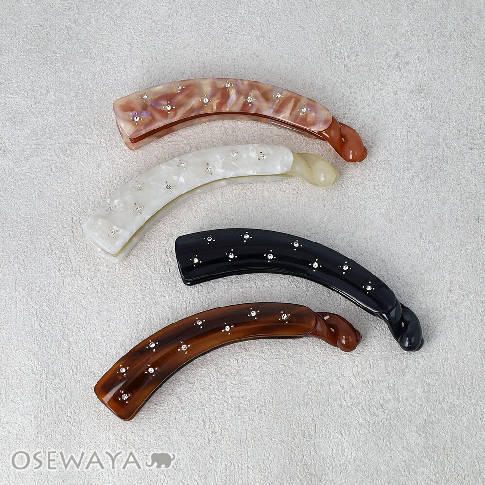 Rakuten - 【6/20 限定24時間20％OFF】バナナクリップ ストーン マーブル カラー ヘアクリップ | OSEWAYA ヘアアクセサリー ヘアアクセ レディース 女性 大人 プレゼント ギフト 結婚式 カジュアル おしゃれ オシャレ かわいい 可愛い