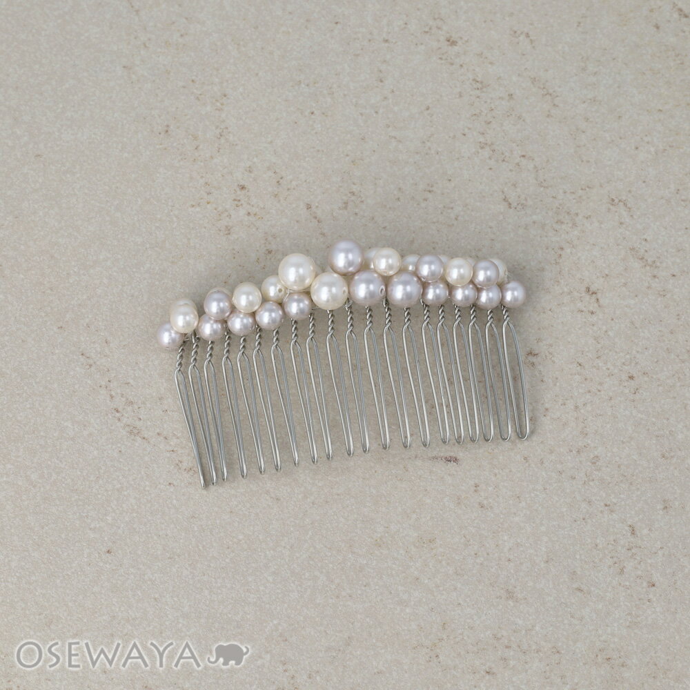 乐天商城 - Classy コーム パール ミックスカラー ワイヤーコーム ヘアコーム | OSEWAYA ヘアアクセサリー ヘアアクセ レディース 女性 大人 プレゼント ギフト 結婚式 カジュアル おしゃれ オシャレ かわいい 可愛い