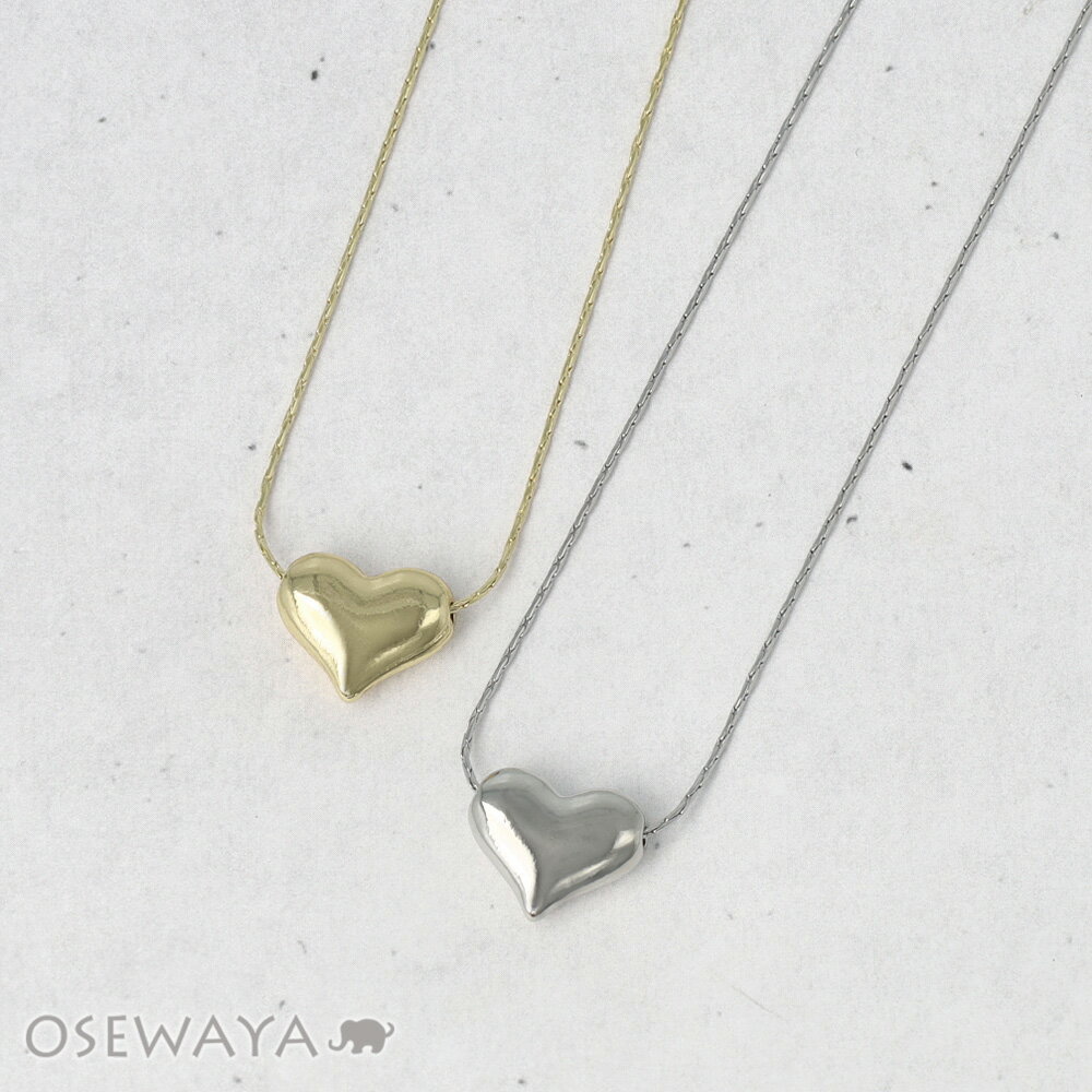 Rhinestone - ネックレス ニッケルフリー メタル ハート チェーン ショートネックレス | OSEWAYA アクセサリー レディース 女性 大人 プレゼント ギフト 結婚式 誕生日 おしゃれ オシャレ かわいい 可愛い
