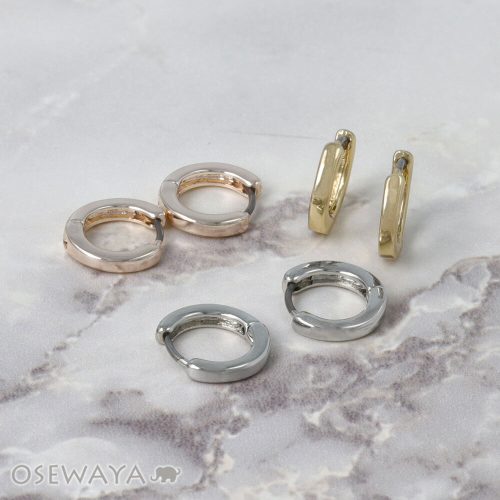 乐天商城 - ピアス メタル 平甲 ワンタッチ キャッチレス サージカルステンレスポスト フープピアス | OSEWAYA アクセサリー レディース 女性 大人 プレゼント ギフト 結婚式 誕生日 おしゃれ オシャレ かわいい 可愛い